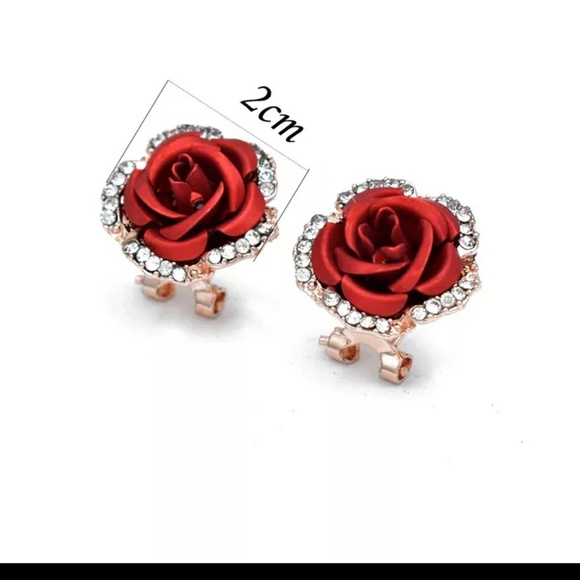 💖🌷 Rose Crystal Earrings - Picture 2 of 6
